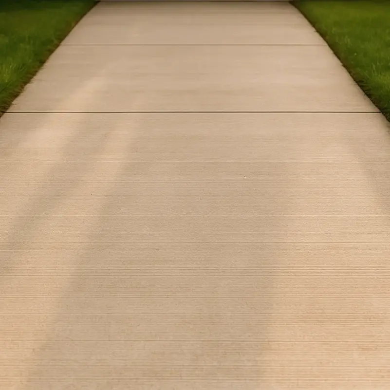 Concrete driveway after pressure washing