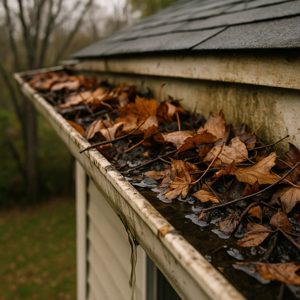 House siding before cleaning
