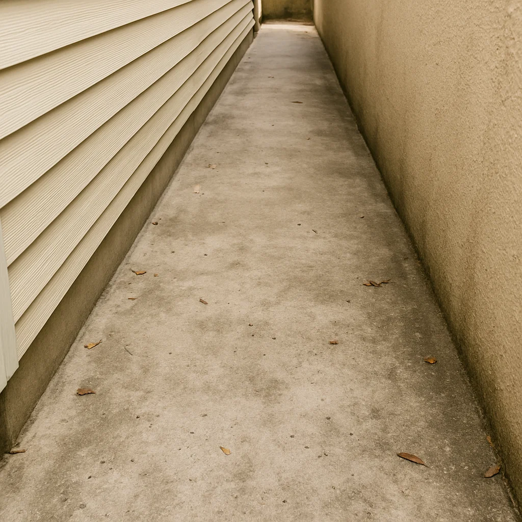 Patio stones before cleaning